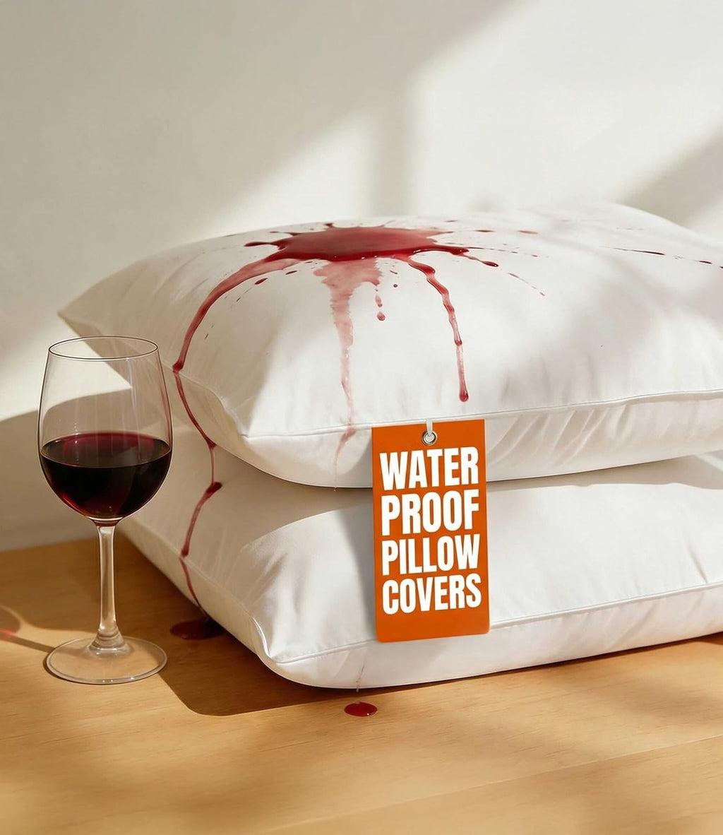 BBEE SOLUTIONS Queen Pillow Protectors with Zipper – Set of 2 Bed Bug & Dust Mite Proof Pillow Covers