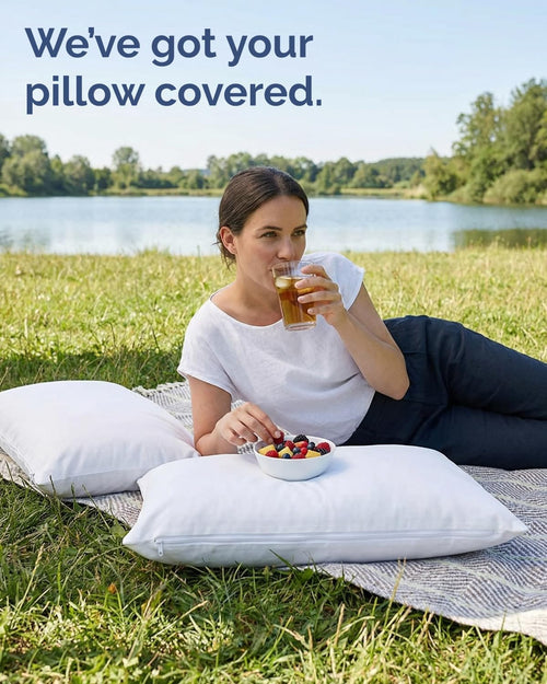 BBEE SOLUTIONS Queen Pillow Protectors with Zipper – Set of 2 Bed Bug & Dust Mite Proof Pillow Covers
