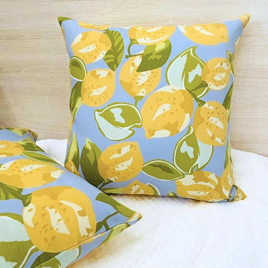 BBEE SOLUTIONS Outdoor Lemon Print Pillow Covers Set of 2 – Double-Sided Water-Resistant Decorative Cushion Covers